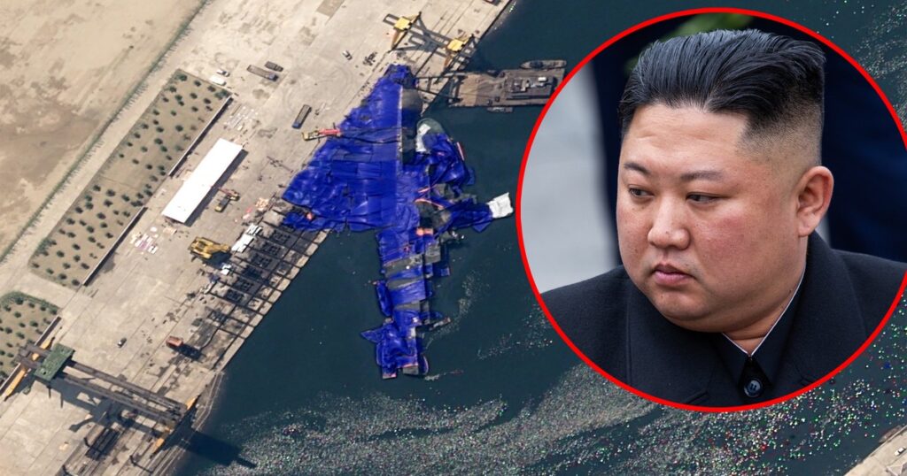 Uszkodzenie nowego niszczyciela podczas wodowania w obecności Kim Dzong Una